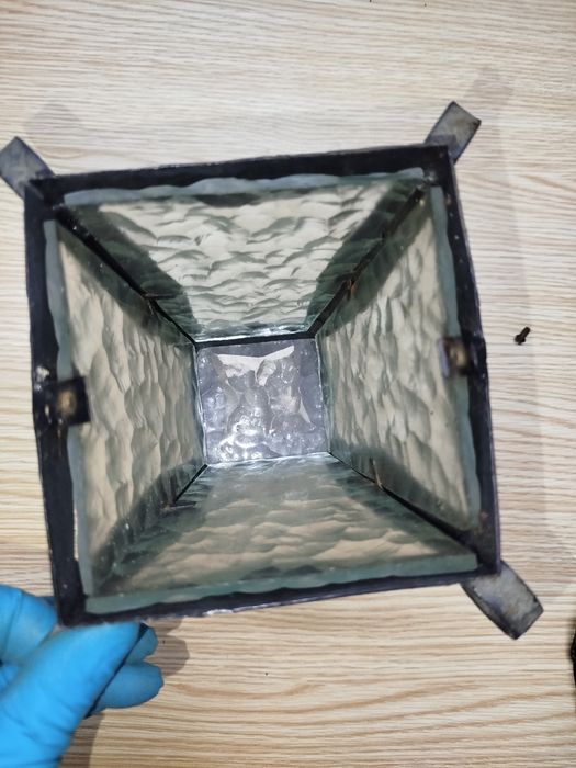 Candeeiro/lanterna de ferro forjado antigo/vintage