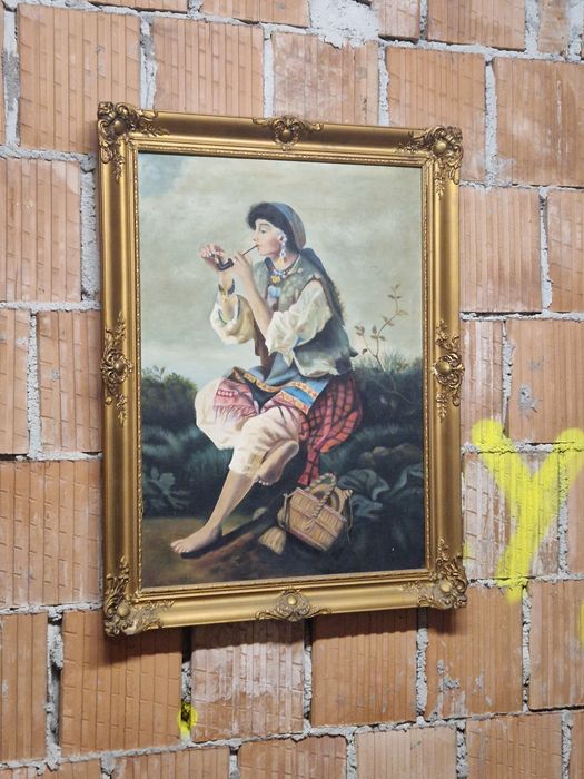 rama obrazu . stara rama . pozłacana