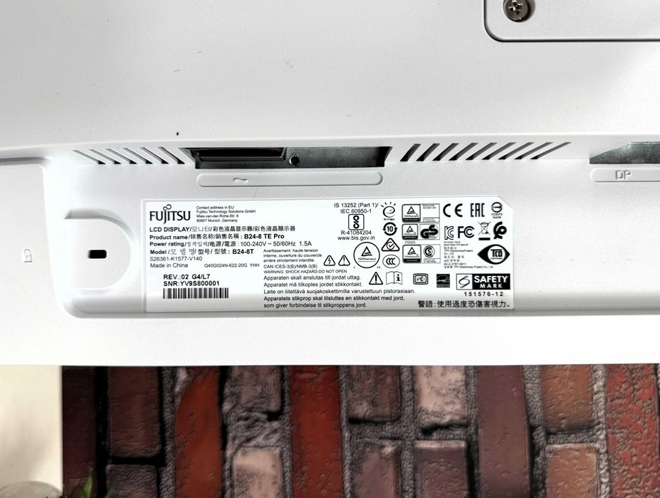 Монітор Fujitsu B24-8 TE Pro·FHD·LED·IPS·ОПТ·Роздріб·ПДВ та без·200ШТ