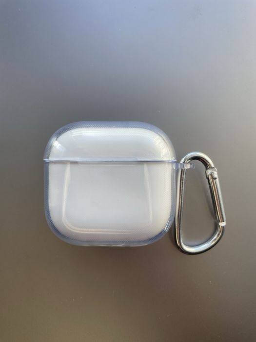 Прозрачный чехол кейс на наушники AirPods 1/2/3/4/Pro1/2/3 + карабін