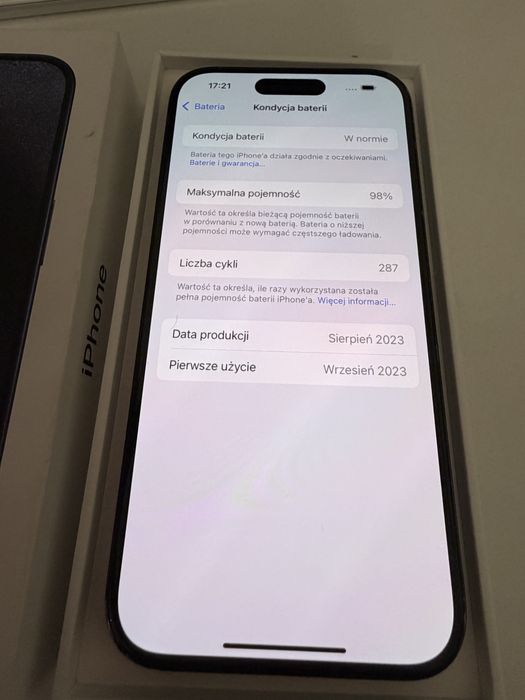 iPhone 15 Pro 512gb Titanium Blue IOS 18 Bateria 98% od nowości