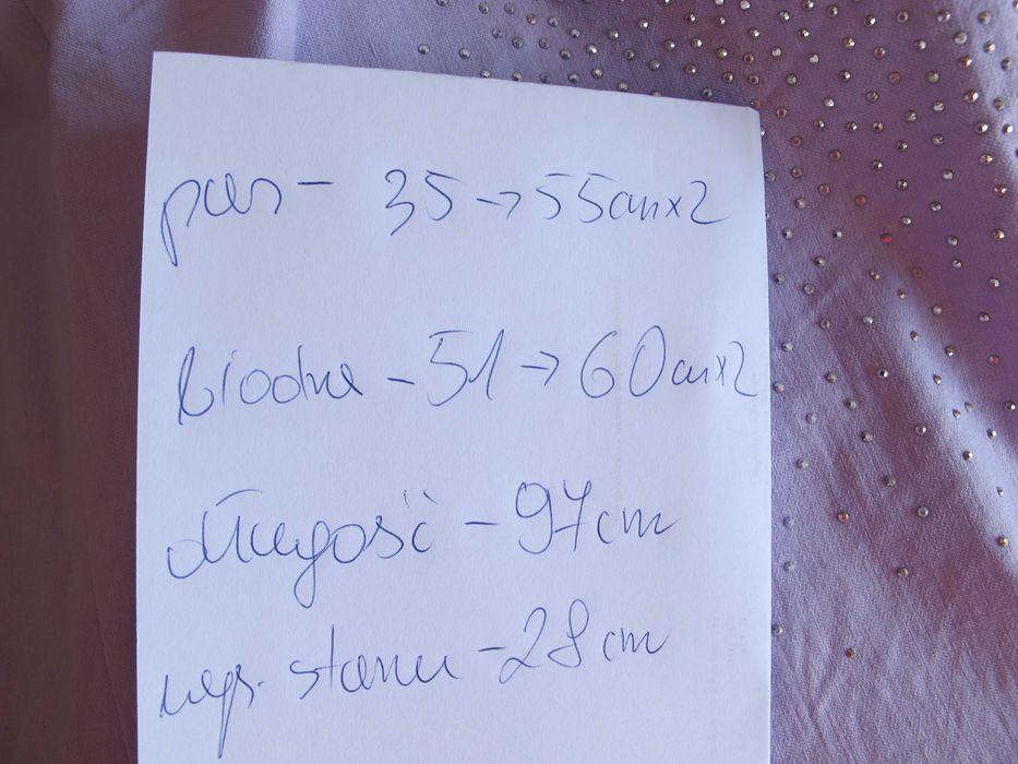 nowe liliowe spodnie gnieciuchy cekiny 44 dżety rozciągliwe damskie