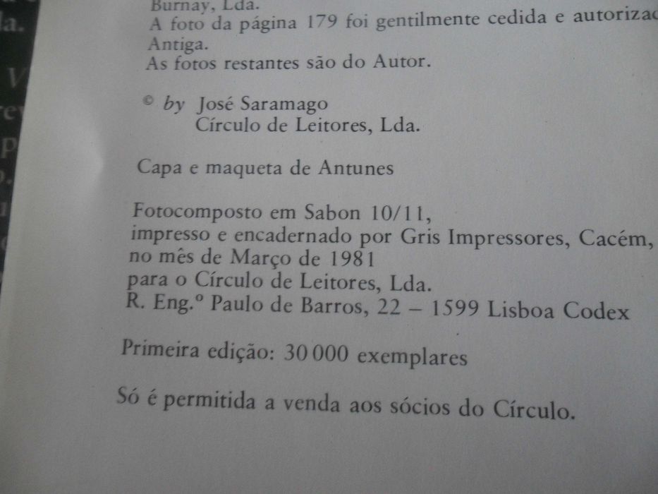 "VIAGEM A PORTUGAL" de José Saramago - 1ª Edição de 1981