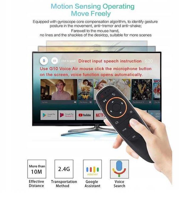 Pilot do TV Smart - AIR MOUSE G10 s dla Windows, Android, MacOS - nowy