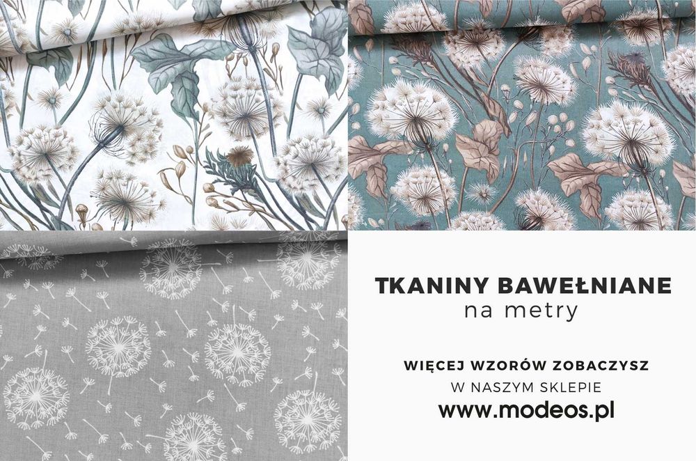 Materiał dmuchawce 100% bawełna Tkanina bawełniana pościelowa na metry