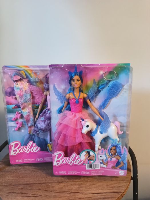 Zestaw dwóch lalek Barbie : Sapphire Skrzydlaty Jednorożec +Syrenka wróżka