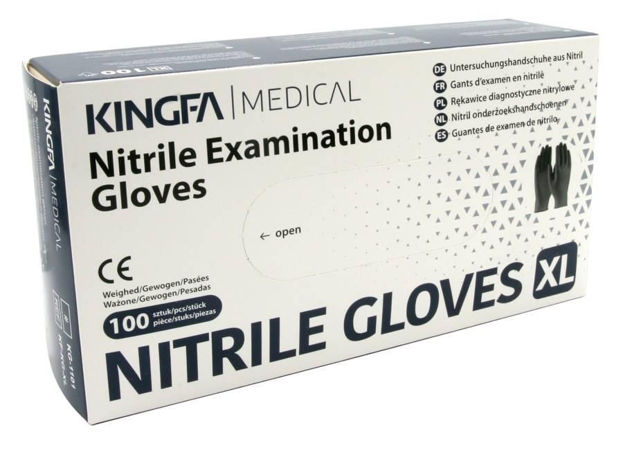 Rękawiczki Nitrylowe M 100Szt Czarne