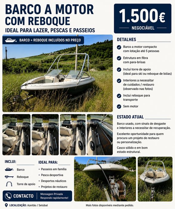 Barco e respetivo reboque
