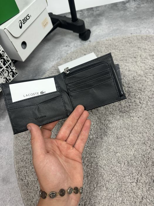 Гаманець Lacoste / Лакоста / В чорному та Сірому кольорі