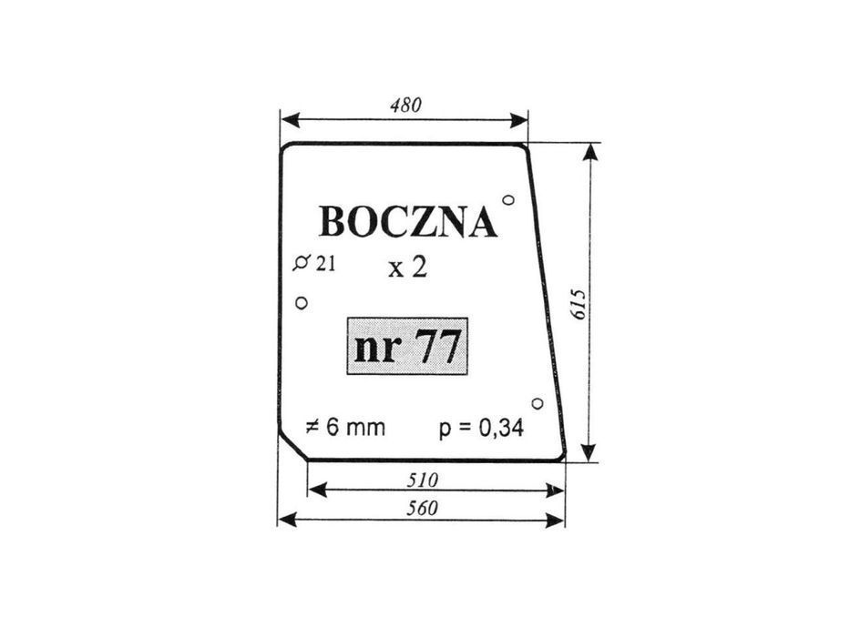 szyba boczna mf-255 ursus 4512 77