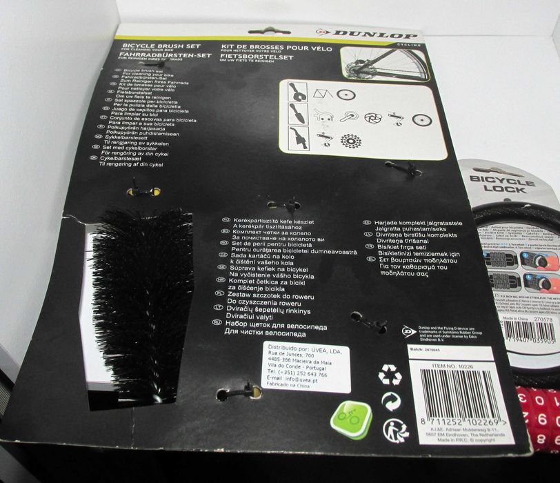 Dunlop Bicycle Brush Set + Bicyle Lock