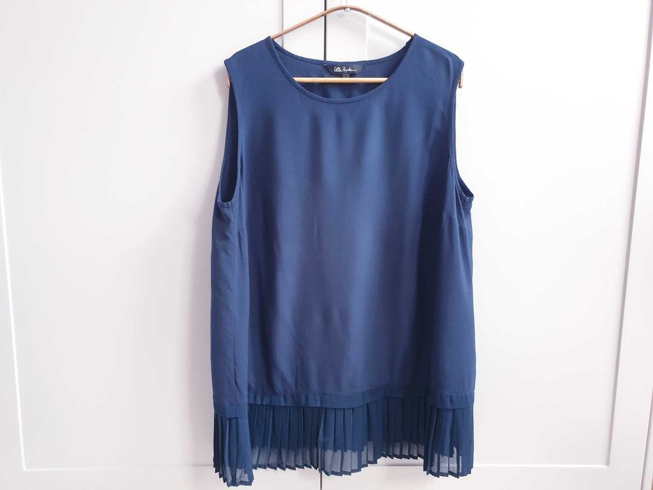 Granatowa bluzka bez rękawów elegancka 46 48 Ulla Popken