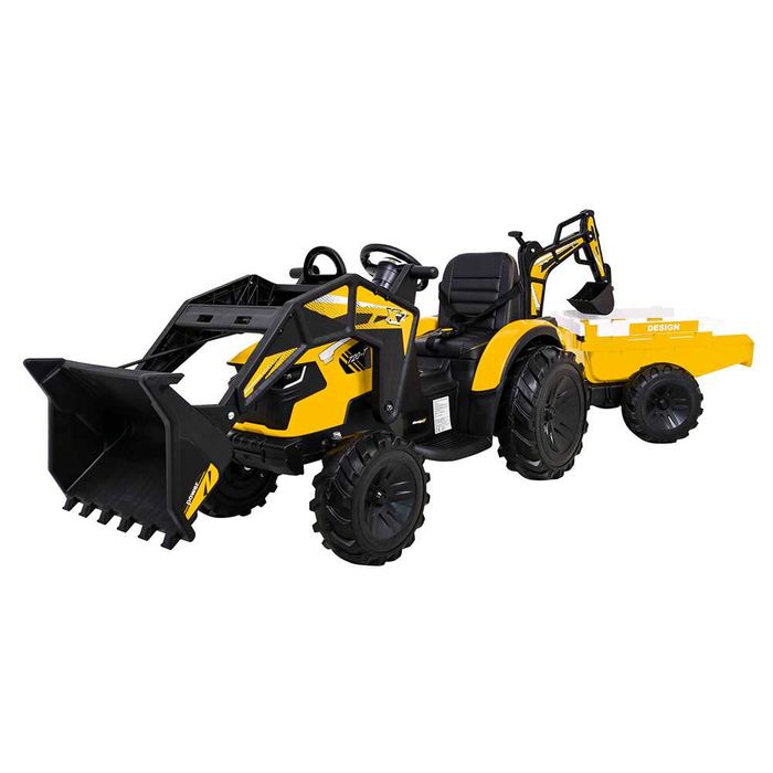 Wielki Traktor T720 Koparka 24V z Przyczepka | 2x200W | Pilot | EVA | Dla dzieci 2-6 lat