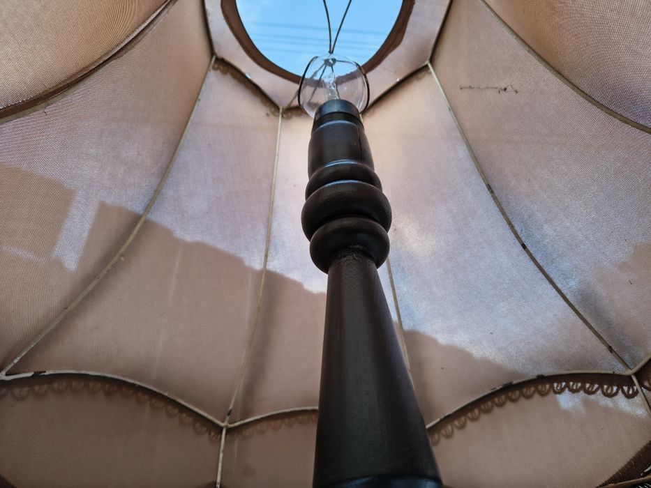 Lampa stojąca z abażurem retro vintage prl