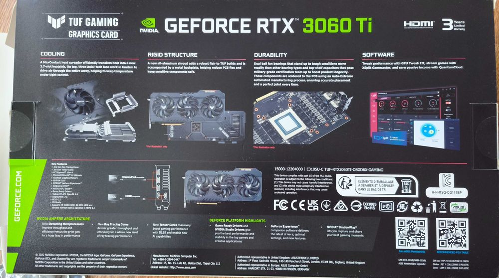 Видеокарта Asus Tuf 3060 ti