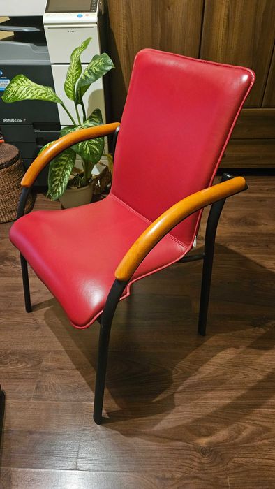 Krzesła konferencyjne/ do salonu - skóra naturalna, 6 sztuk