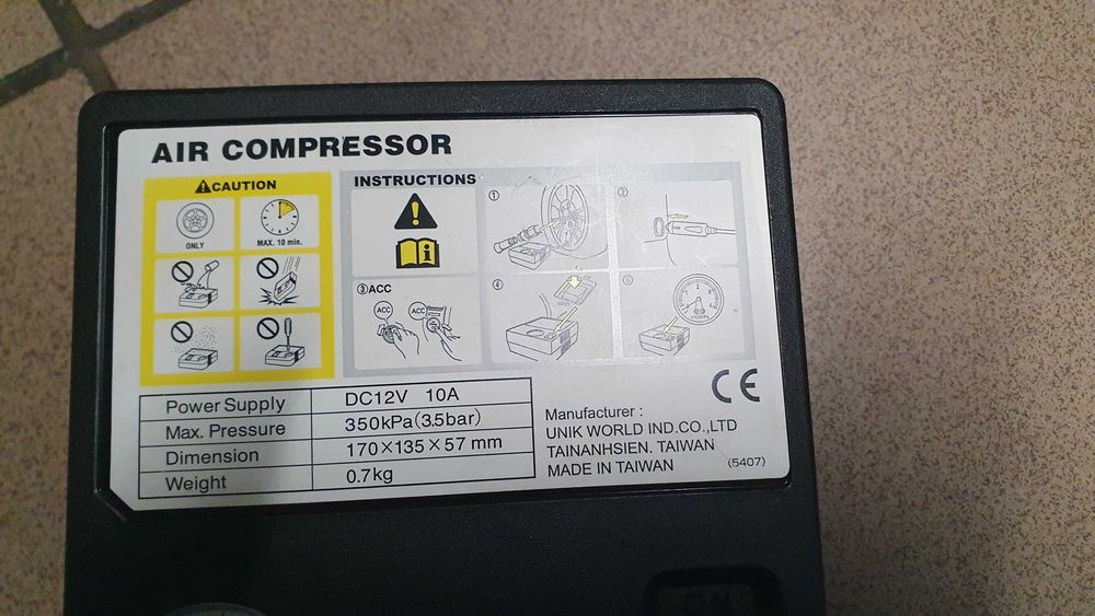 Kompresor zestaw do naprawy koła