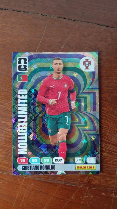Albúm Adrenalyn 2026. Cartas Edição Limitada Cristiano Ronaldo, Lamine Yamal. Nuno Mendes Carta normal.