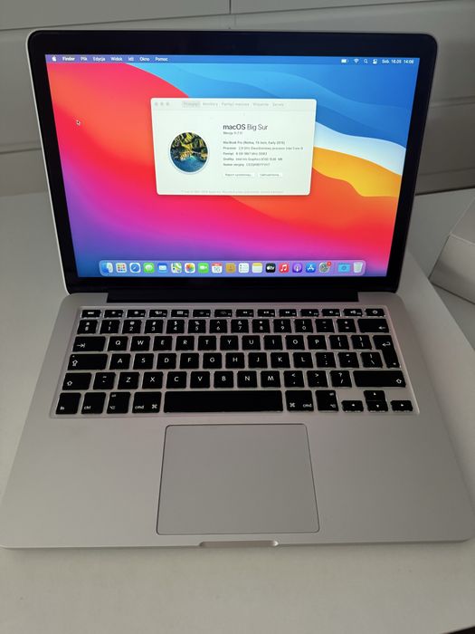 MacBook Pro 13 2015 512GB | Oryginalne pudełko i ładowarka