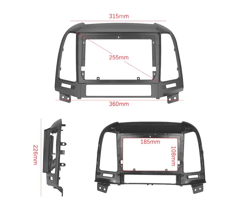 RÁDIO GPS 9'' ANDROID 13 HYUNDAI SANTA FE 06-12 2 DIN 4GB+64GB