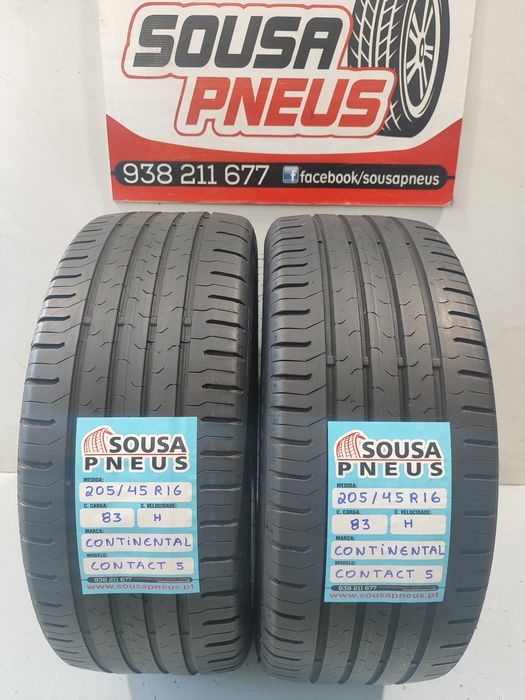 2 pneus semi novos 205-45R16 Continental - Oferta dos portes