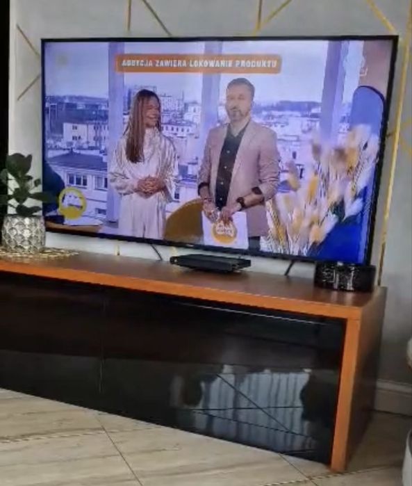Komplet szafka RTV + Komoda czarny połysk