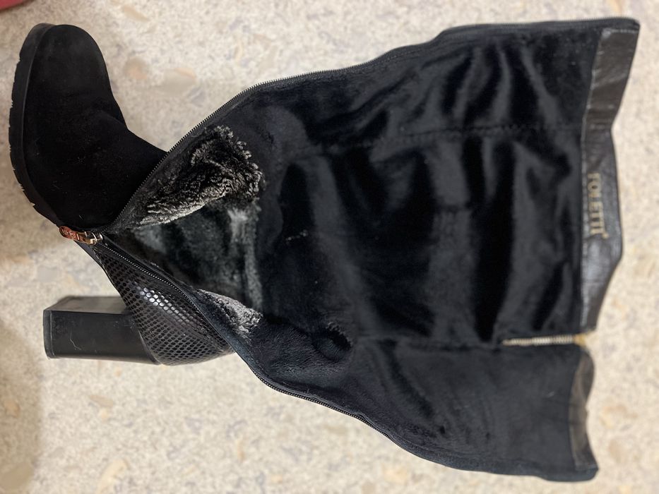 Зимні чоботи єврозима Foletti, замша+ шкіра тиснення змія 40р./25,5