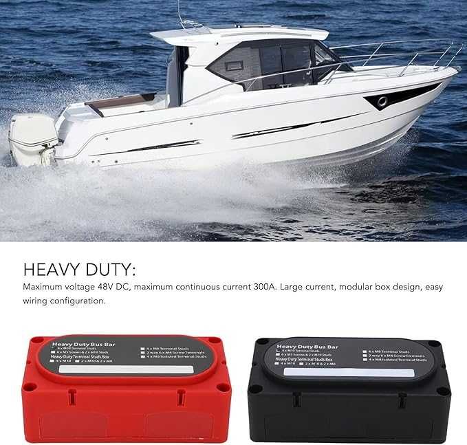 Blok rozdzielaczy prądu, 2 sztuki, 4 bolce, bateria 300 A