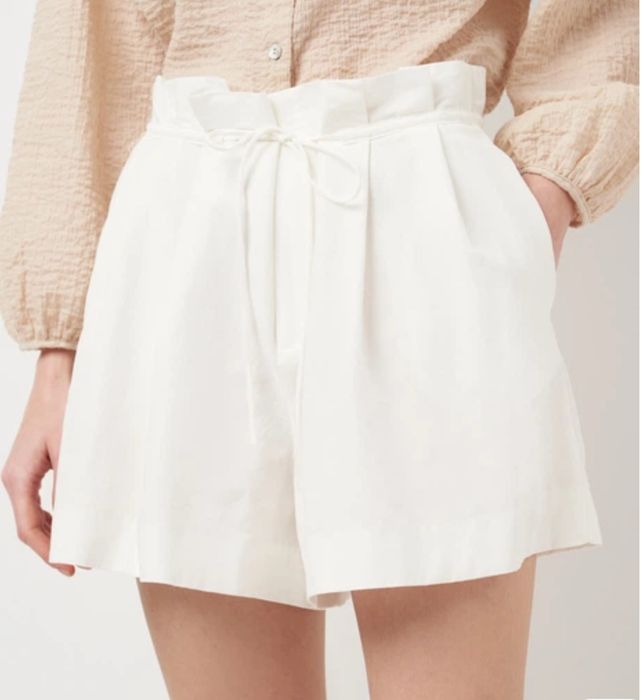 Білі лляні шорти zara