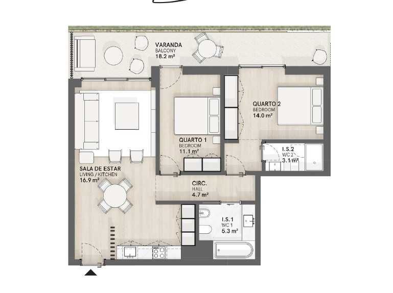 Apartamento T2 à venda em Azinhaga Poço de Baixo s/n - Telheiras, Lumiar
