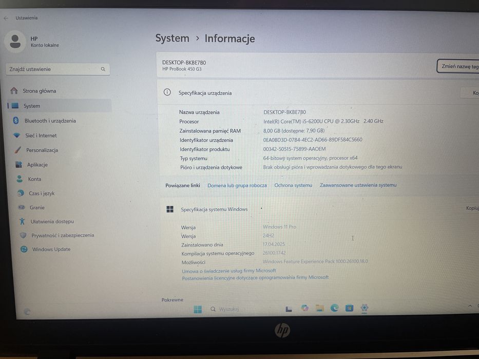 Laptop HP ProBook 450 G3