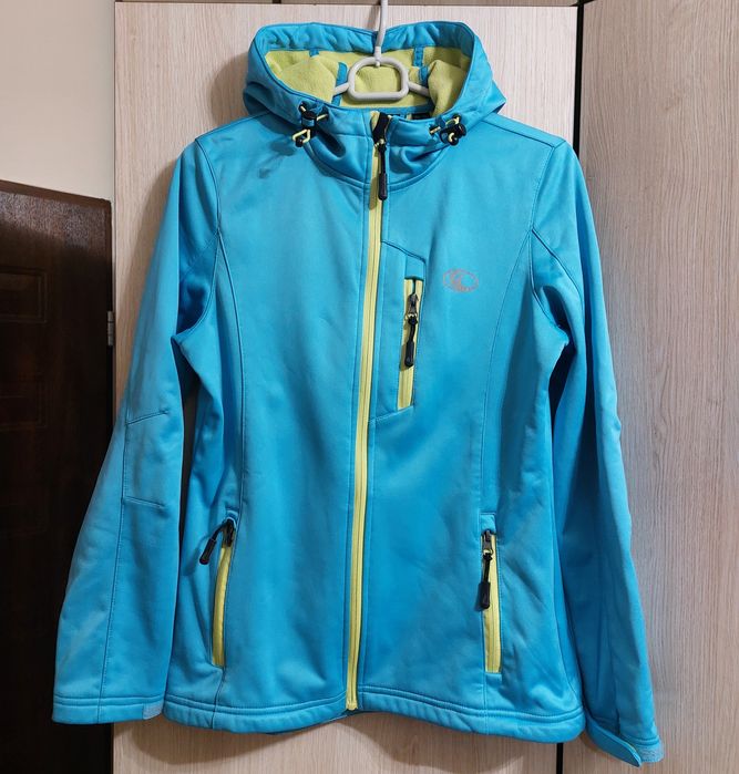 Kurtka softshell damska rozmiar 36, 38 kolor niebieski z kapturem