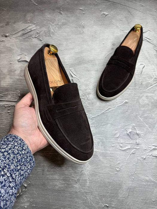 Замшевые туфли лоферы 40-45