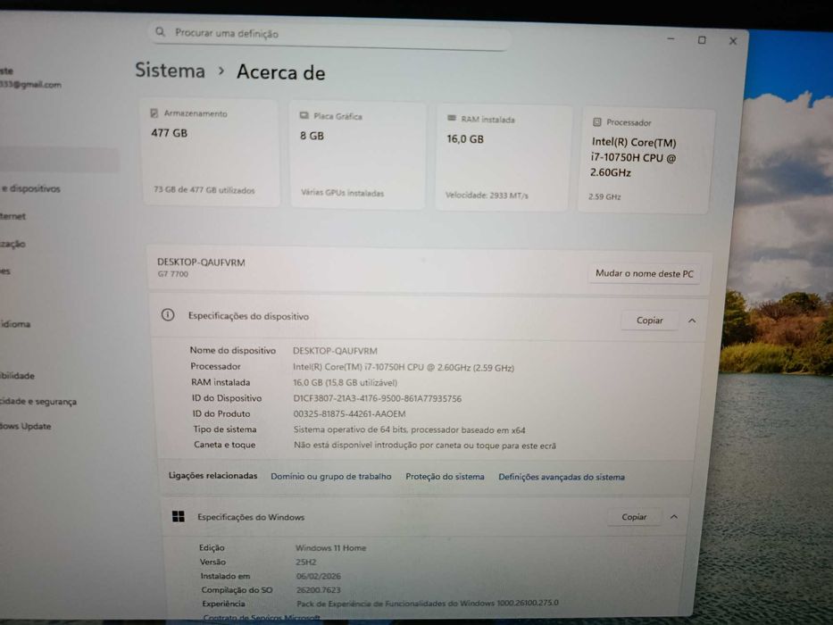 Portátil Gamer Dell G7