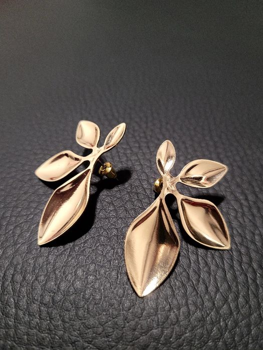 Złote kolczyki listki 4cm  Asos Nowe