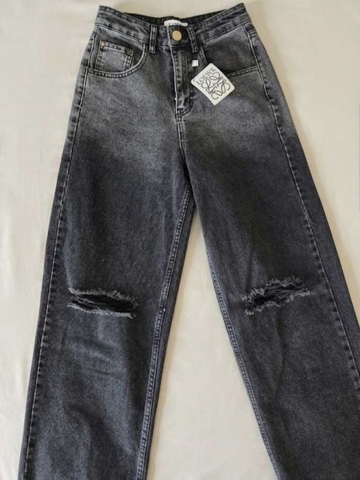 Nowe Baggy Jeans Loewe, szeroka nogawka, wysoki stan W 26/S