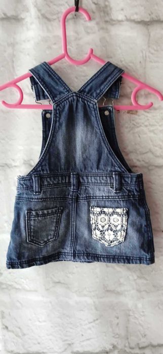 spódniczka ogrodniczka z koronką F&F 6-9M 74cm