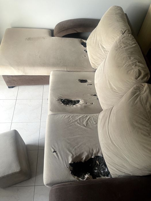 Sofá 3 lugares com Chaise Longue + 2 bancos | 2,25 m