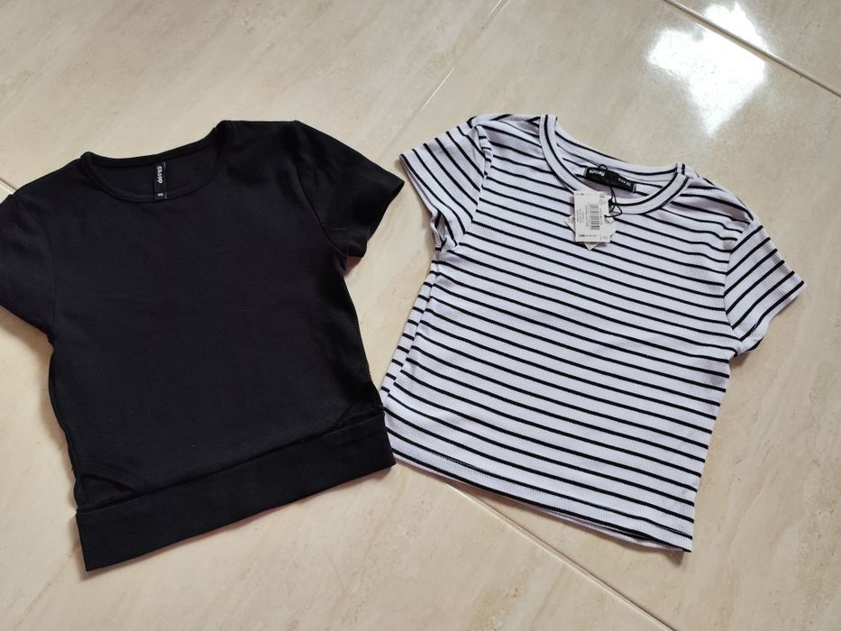 Nowe crop topy 3 szt XS koszulki t-shirty