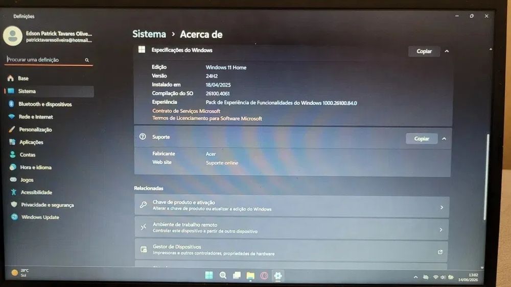 Acer Aspire 3 15 A315-24P | Ryzen 5 7520U | 8GB | SSD 256GB | Como Novo