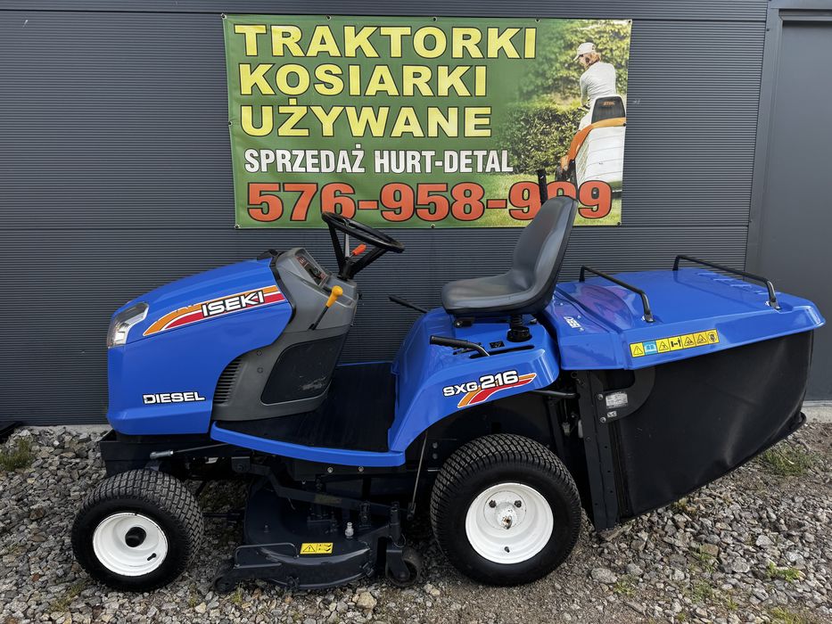 Traktorek kosiarka Iseki SXG 216 diesel hydrostat SERWISOWANY + pług