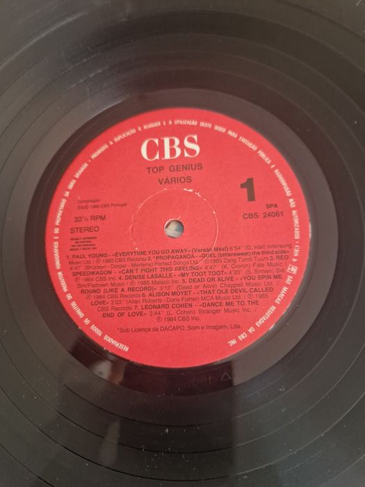 Vinil "Top Genius", 1985