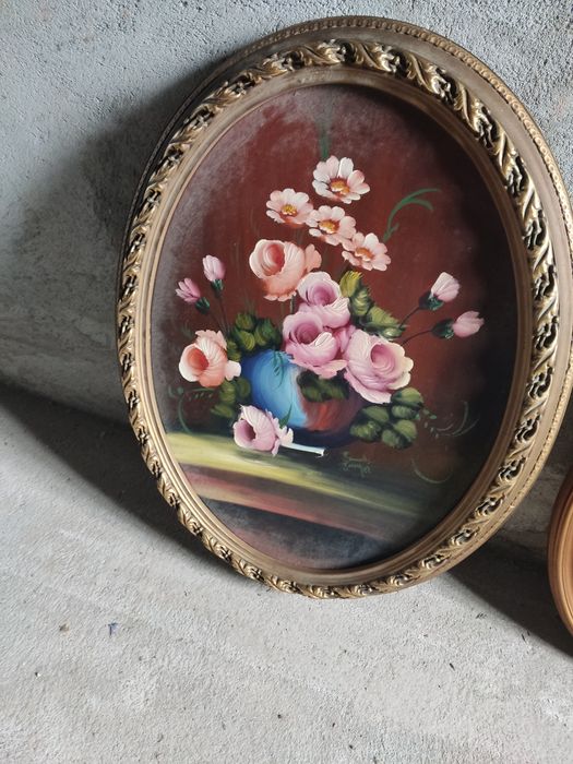 Quadros antigos pintados a mao