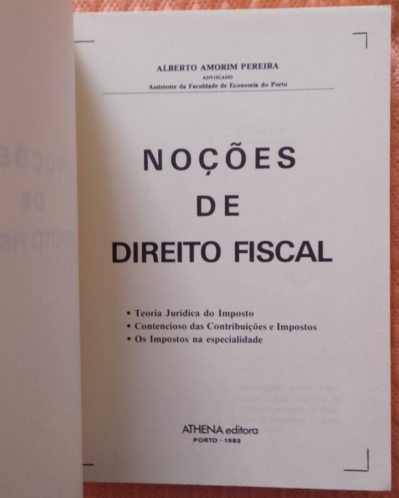 Noções de Direito Fiscal, Alberto Amorim Pereira