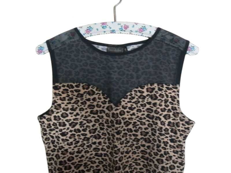 Nowa bluzka panterka BonPrix Rainbow 36,S/38,M crop top
