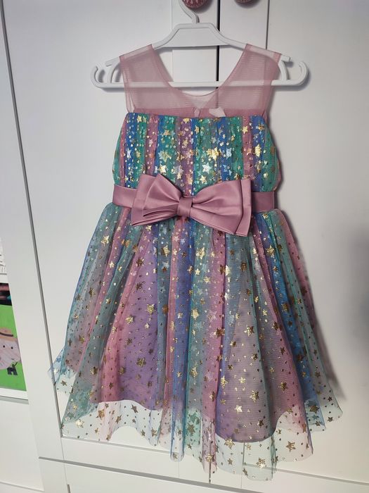 Świąteczna elegancka sukienka gwiazdki r.98