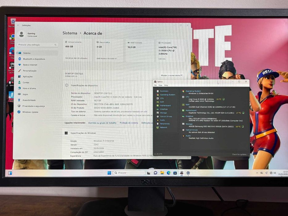 Pc Gaming i5-9500 /Radeon RX6500xt/ Completo