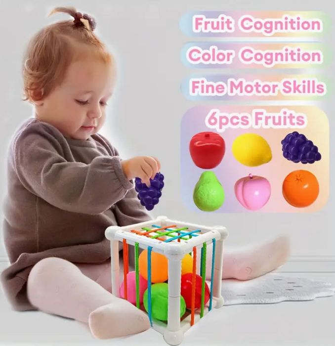 Cubo com Frutos de Brincar