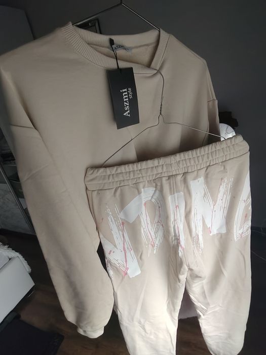 Bawełna dres M beżowy