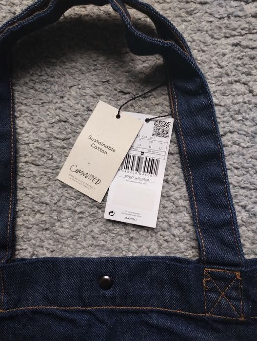 Nowa torba shopper jeansowa Mango duża